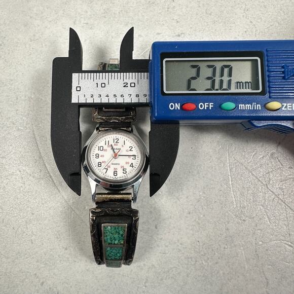 Pulsar Watch Womens 23mm Southwestern Green Stone Watch Tips New Battery main image 12